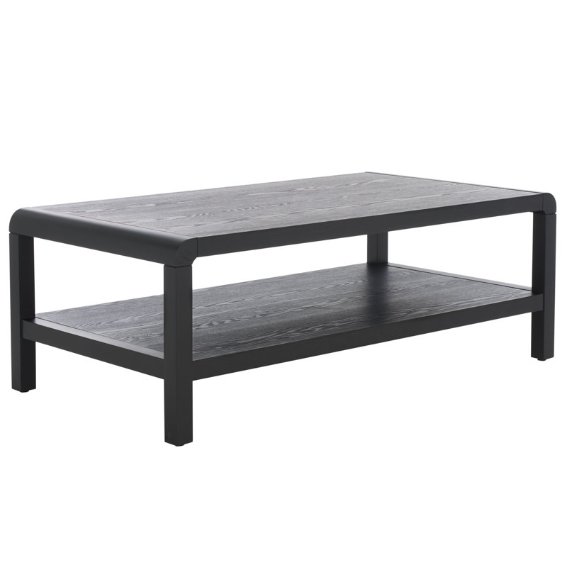 Table basse 1 tablette Newton, Noir, noir, noir, noir