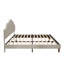 Cadre de lit très grand Cadre de lit plateforme tapissier avec tête de lit ajustable, tissu de lin rembourré, structure de lit plateforme simple et moderne, sans sommier, beige-2113630508