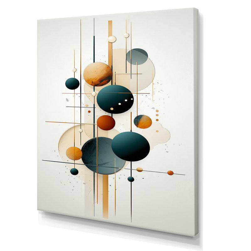 Doux sérénité circulaire géométrique rétro minimaliste - salon d'art mural géométrique moderne, H 20 po x l 12 po x P 1 po