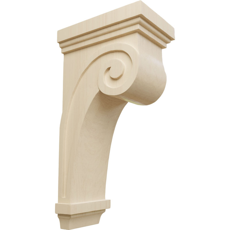 Corbeau à volutes l 5 1/2 po x P 8 1/4 po x H 16 po (paquet de 4), Hévéa