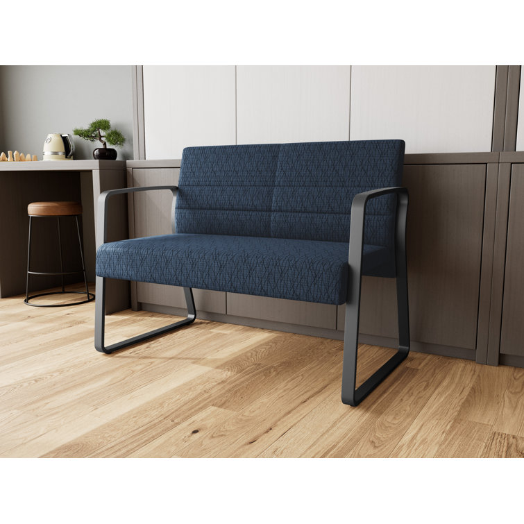 Waterfall Waiting Reception Loveseat Sled Base Metal Frame
