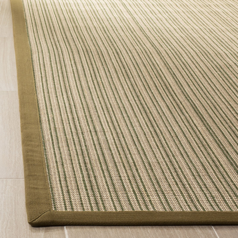 Nonatum Natural Fiber Sisal Pile Striped Rug, Runner 2'6" x 8'