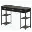Bureau d'écriture, petit bureau d'ordinateur avec tiroirs en tissu, bureau à domicile avec tablettes réglables-259251711