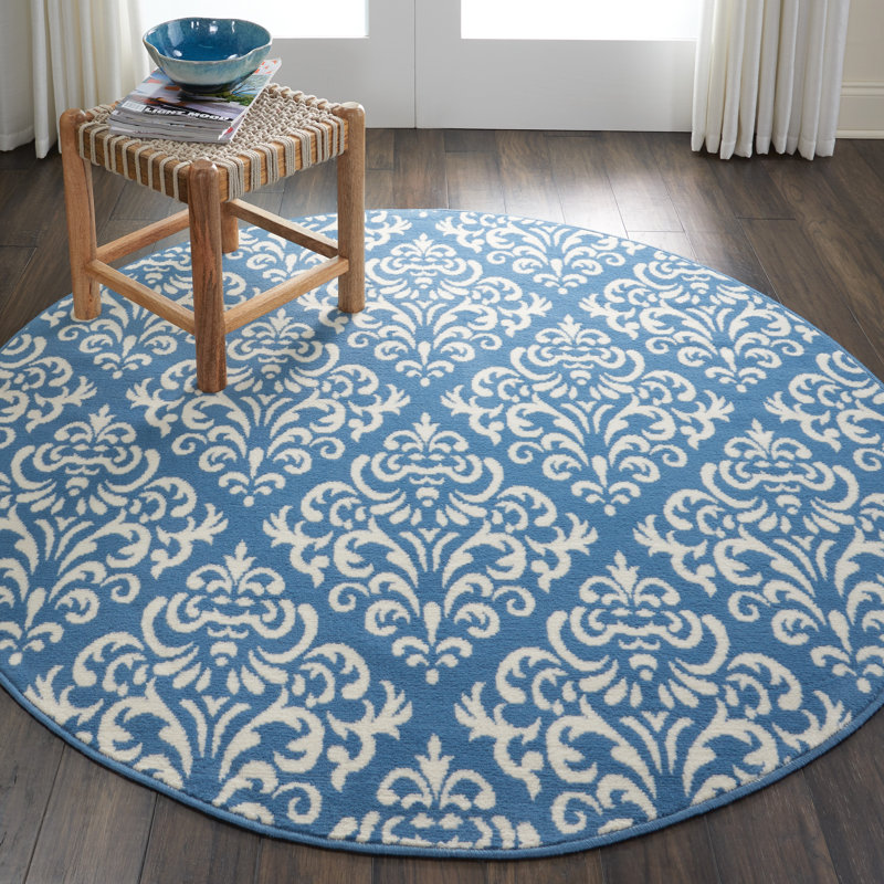 Tapis bleu Bo, Rond 5 pi 3 po