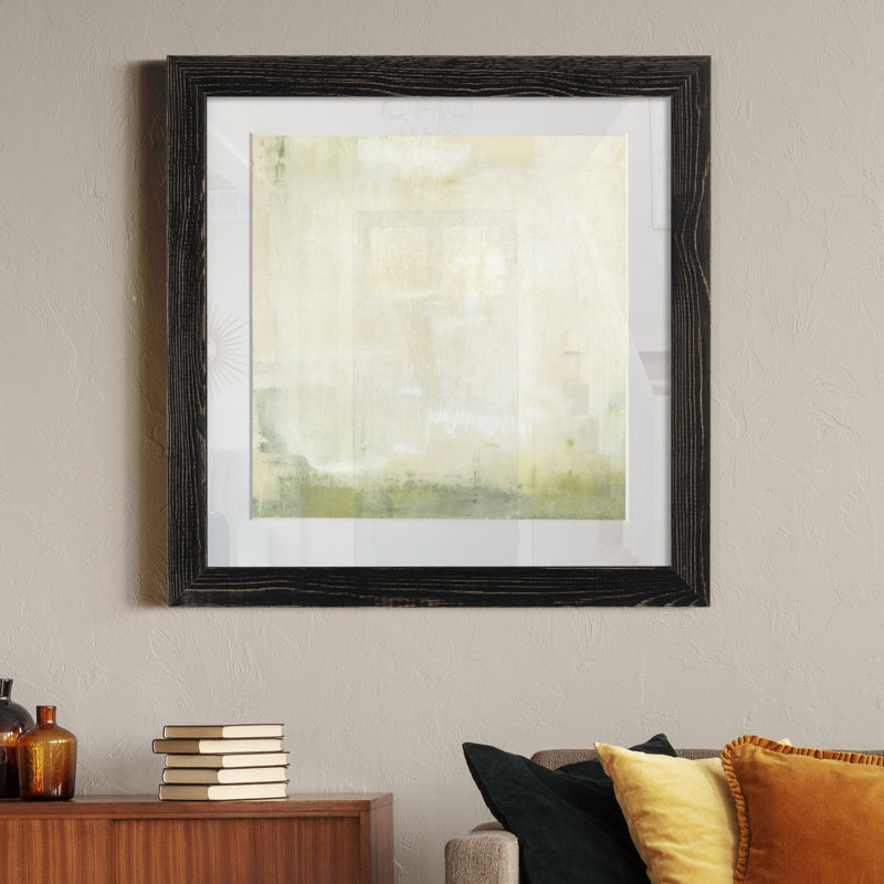 "Olive horizon I", impression sur papier, Cadre noir, H 35,5 po x l 35,5 po x P 1,5 po