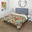 Ensemble de housse de couette éclectique bleu et orange Poppy Mosaic Melody-449852438