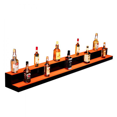 LED Lighted Liquor Bottle Display Bar Shelf RF & App Control 2-Step by Ivy Bronx
