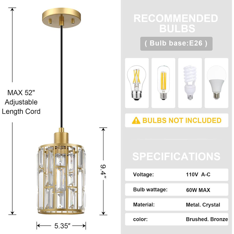 Luminaire suspendu moderne en cristal, lustre suspendu réglable pour îlot de cuisine, salle à manger, salon et évier