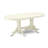 7 Piece Dining Table Set Consist of an Oval Dinner Table with Butterfly Leaf and 6 Dining Room Chairs, Linen White-1162349955