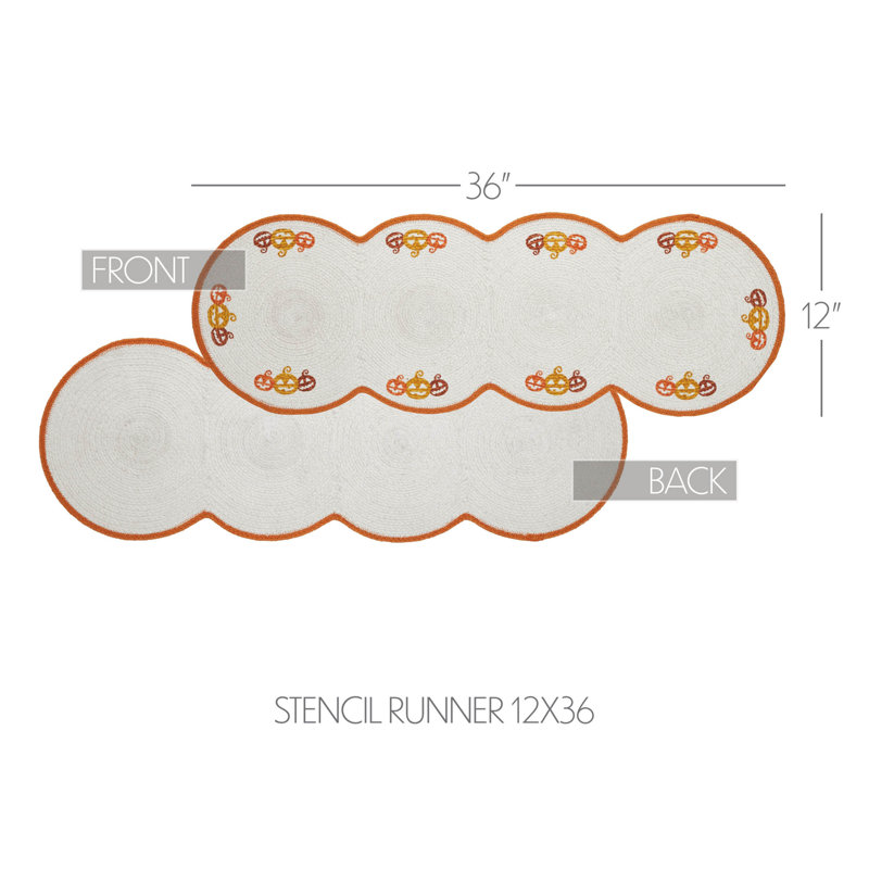 Country Halloween Stencil Runner, 12" W x 36" L
