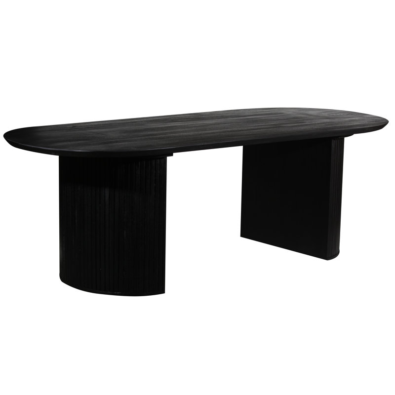 Coburg Black Solid Mango Wood Round Dining Table