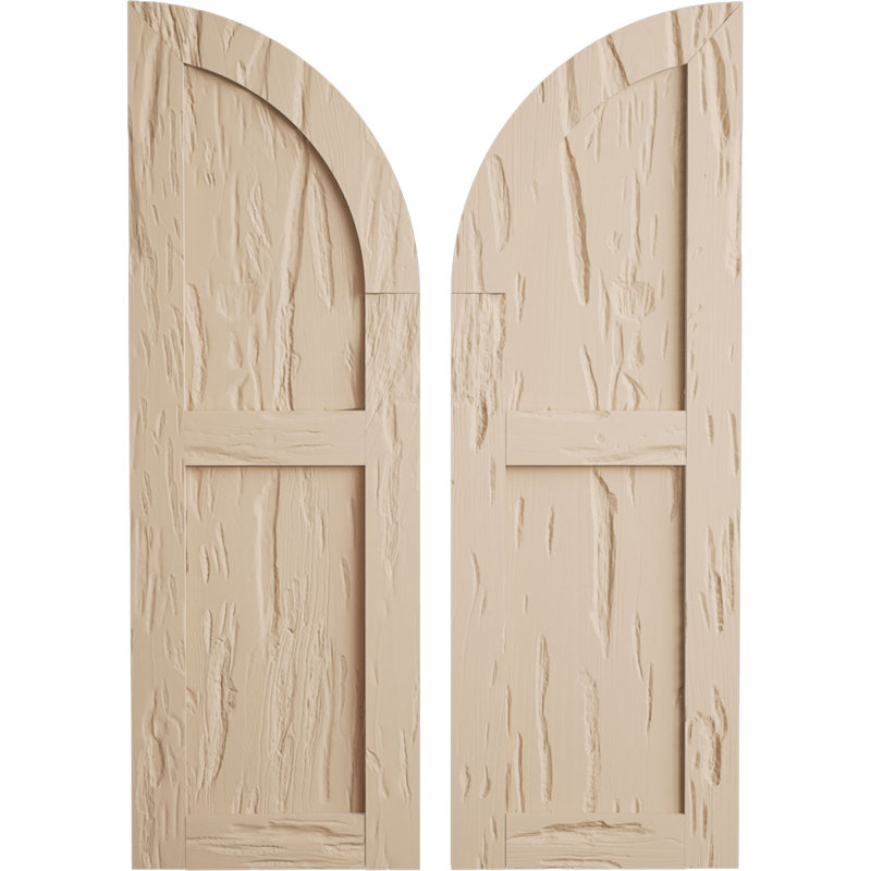 Timberthane deux panneaux plats égaux avec quarts de rideaux en faux arche (par paire), L 18 po, H 68 po