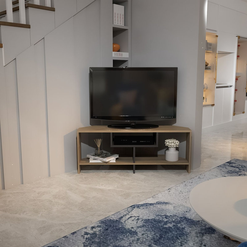 Meuble télé 47 po pour téléviseur de 50 po ou moins Uhrichsville, Noir / noyer