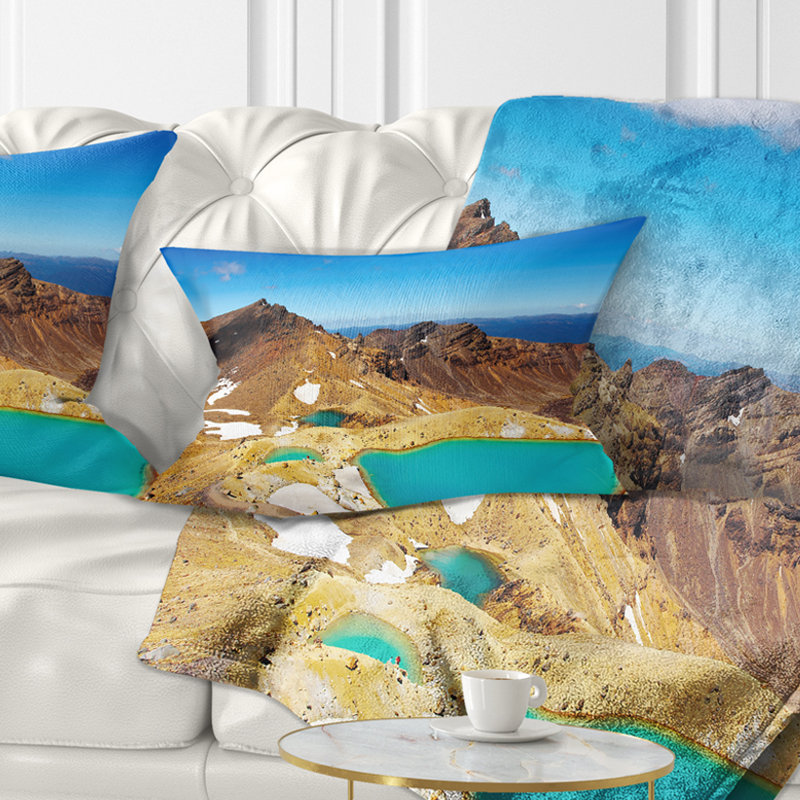 Coussin lombaire en émeraude lacs new zealand