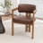 Stanford Faux Leather Upholstered Curved Solid Wood Dining Chair-2078729022-2068014471