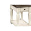 Table de chevet antique blanche et brune avec rangement de tiroir - Fabrication de tablette de style classique, incluse, conception