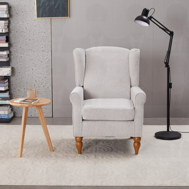 High-Back Reading Chair, Light Gray