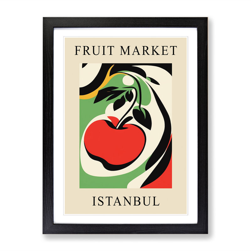 Istanbul Fruit Market Exhibition Apple - Single Picture Frame Print on Wood, 64cm H x 46cm W x 2cm D