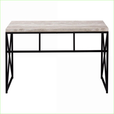 Desks – Home Office Computer Desk, Modern Contemporary, Black Metal Base, Beige Laminate, 47” L | Taupe | Particle Board