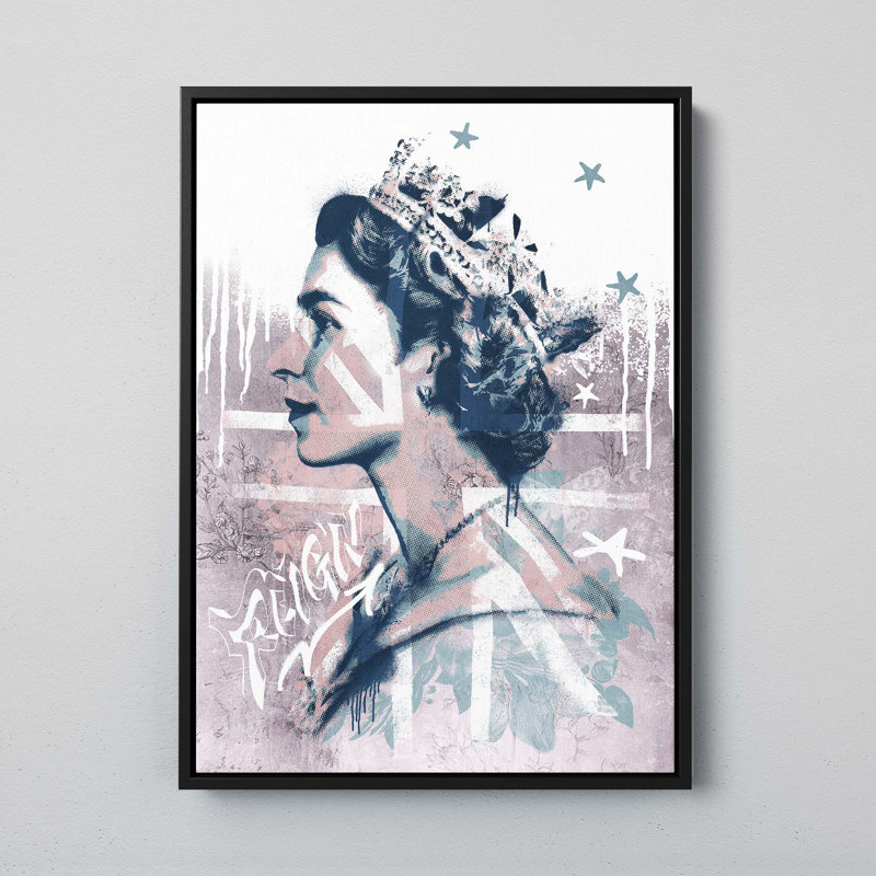 Reign Over Me - Print on Canvas, 91cm H x 61cm W x 5cm D, Matte Black/White Framed