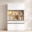 Armoire de rangement autoportante polyvalente avec tablettes réglables et tiroirs pour les besoins d'organisation moderne