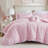 Rowena Pink Printed 4-Piece Full/Queen Comforter Set-123511355-123511354