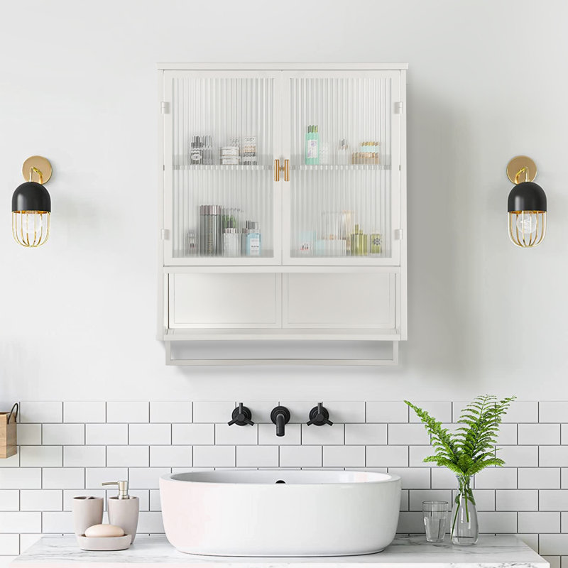 Dimassino Iron Bathroom Cabinet, White