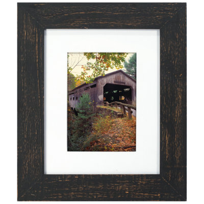 Goncalo Black Glass Matte Picture Frame with Mat
