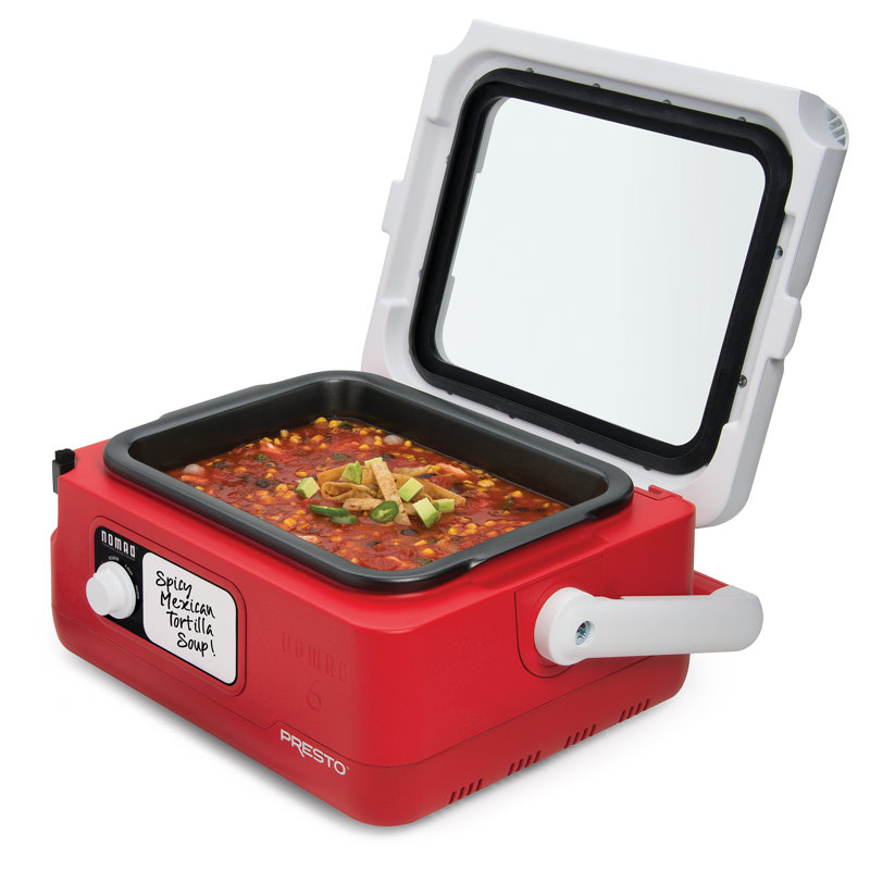Presto Nomad Traveling Slow Cooker - 06011, 6 Qt., Red