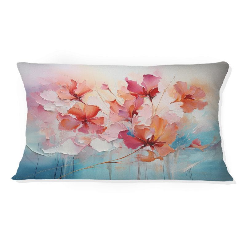 Coussin décoratif abstrait à fleurs romantiques - paysage romantique