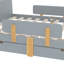 Lits doubles modernes gris avec rangement en bois multifonctionnel
