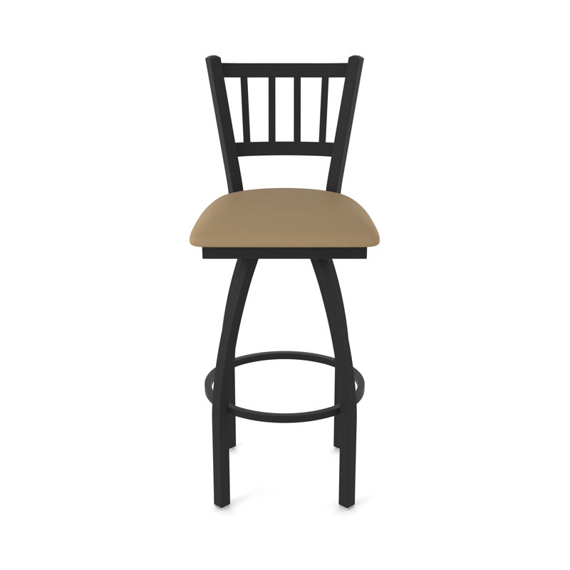 Tabouret pivotant 810 Contessa, Noir froissé, Vinyle - sable Canter, Très grand (siège d'une hauteur de 36 po)