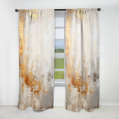 Fusion abstraite dorée et beige - Rideau moderne - Velours obscurcissant - 1 panneau