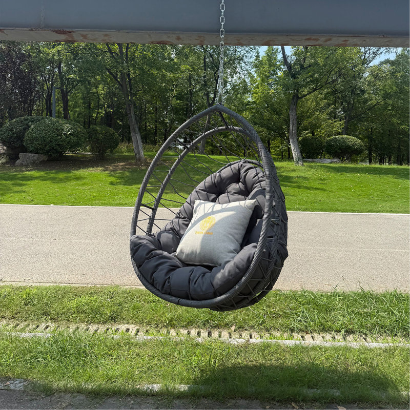 Chaise suspendue en PE pour l'extérieur, Gris foncé, Gris foncé
