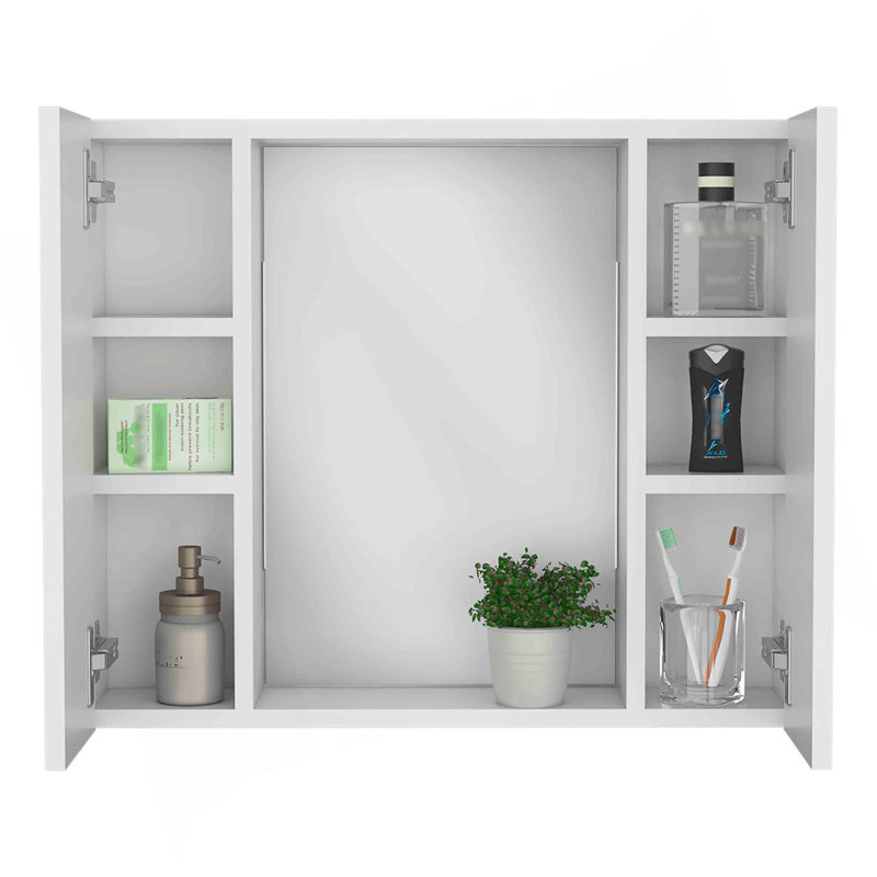 Armoire à pharmacie Artemisa, double porte, miroir, une tablette extérieure, White