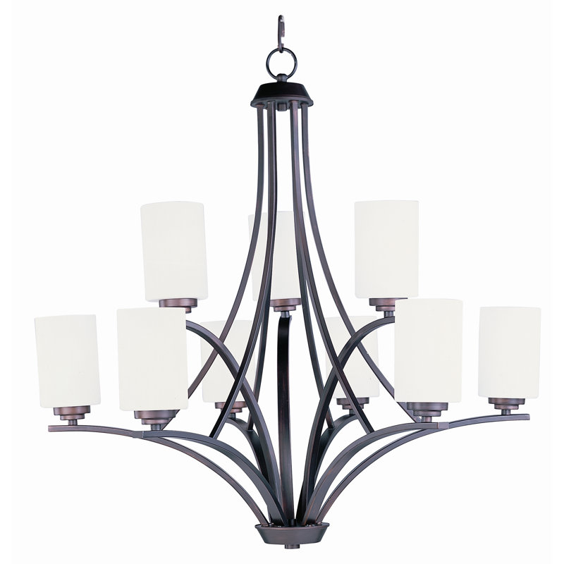 Lustre classique/traditionnel 9 lumières ombrée Bennet, Bronze huilé