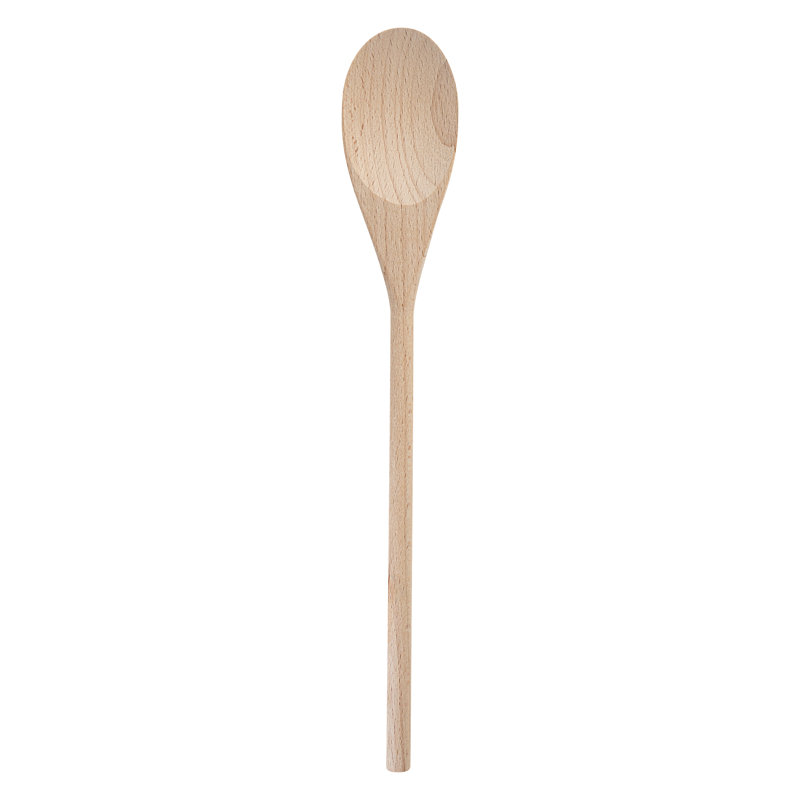 Ensemble de 100 cuillères de cuisine en bois de hêtre de 12 po Léger pour les aliments chauds et froids, 12"