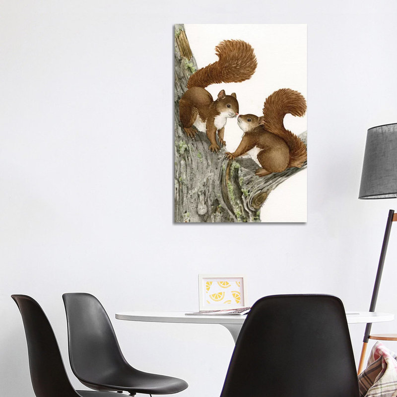 Two Squirrels 1 Piece Wrapped Canvas Painting, 101.6 cm H x 66.04 cm W x 1.91 cm D