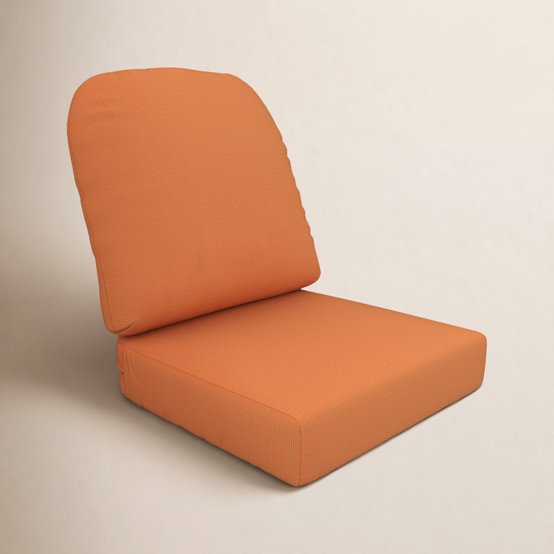Outdoor Sunbrella® Seat/Back Cushion, Sunbrella Upholstery Tangerine Sunbrella® Canvas