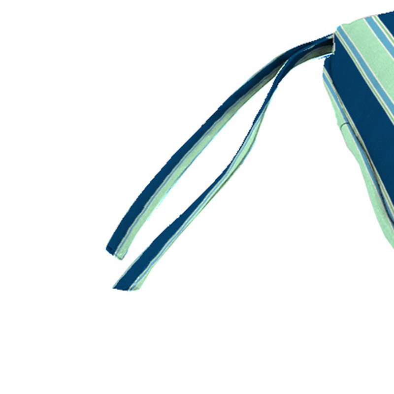 45" x 17" Outdoor Bench Cushion with Ties and Welt, Blue Striped