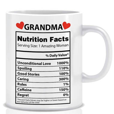 ThisWear Funny Mom Birthday Gifts Mom Nutritional Facts Mug 1 Awesome Mom  Cup 15oz Coffee Mug 