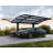 Palram - Canopia Arizona 19 Ft. x 16 Ft. x 9 Ft. Wing Double Carport Aluminum Metal Frame and Polycarbonate Panels for Outdoor Car, Truck, RV, Trailer, Boat Storage (Wave Gray)