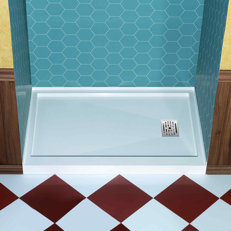 WOODBRIDGE 48 In. X 36 In. Solid Surface Shower Pan Base, Alcove Installation With Left/Right/Center Drain Options, Slip-Resistant & Mold-Resistant