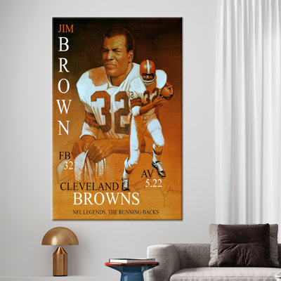 Jim Inspired Artwork - Cleveland Browns Themed American Football Canvas Wall Decor