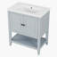 Meuble-lavabo élégant avec lavabo en céramique et beaucoup de rangement-108525920