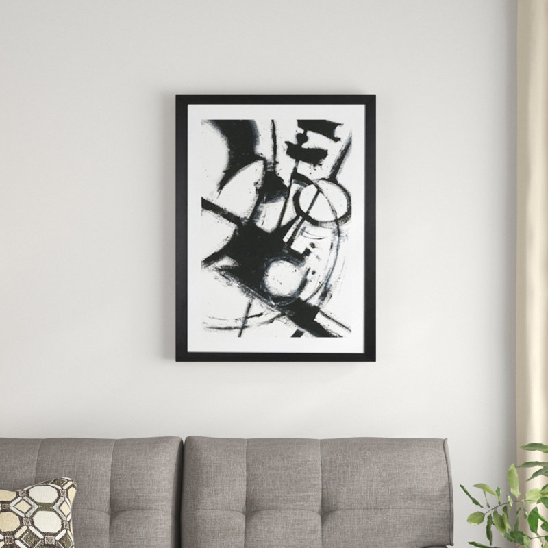 Expression abstraite II - impression, H 24 po x l 16 po x P 1 po, Cadre noir