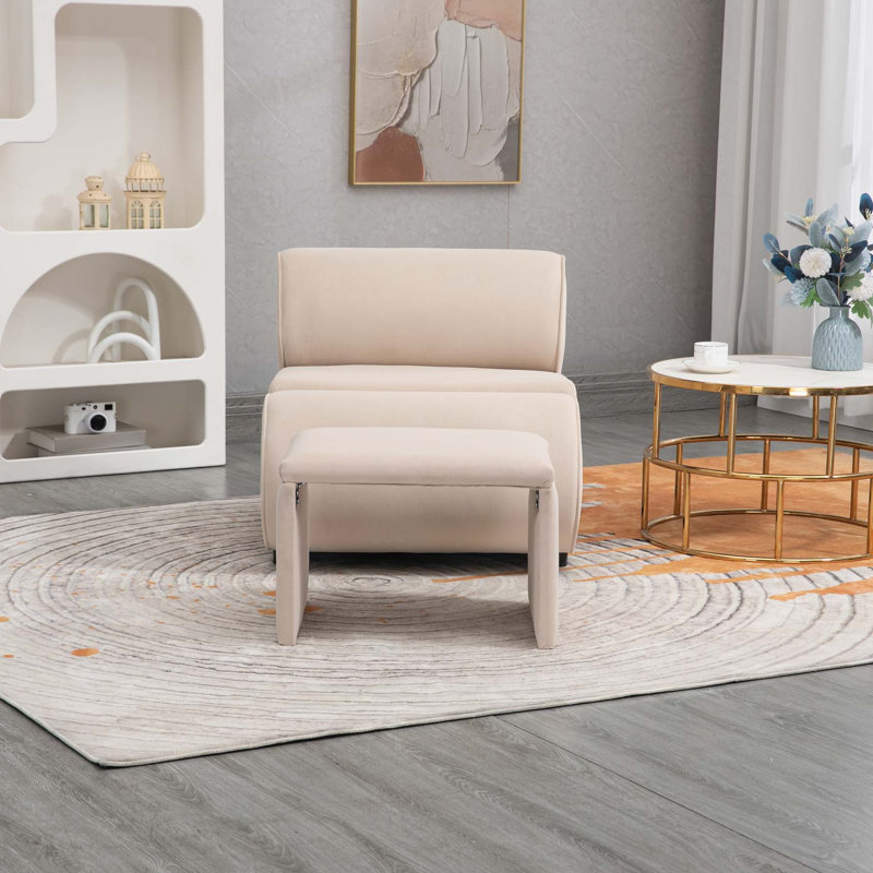 Chaise d'appoint en velours 33,46 po Josman, Velours beige