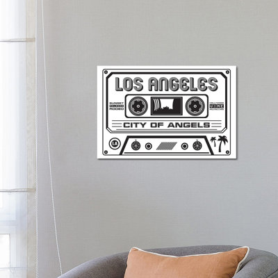 Los Angeles Cassette - Light Background by Benton Park Prints - Wrapped Canvas Gallery-Wrapped Canvas Giclée