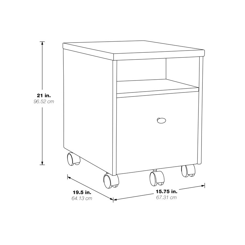 15.75 " Wide 1 Solid Wood Vertical Filing Cabinet
