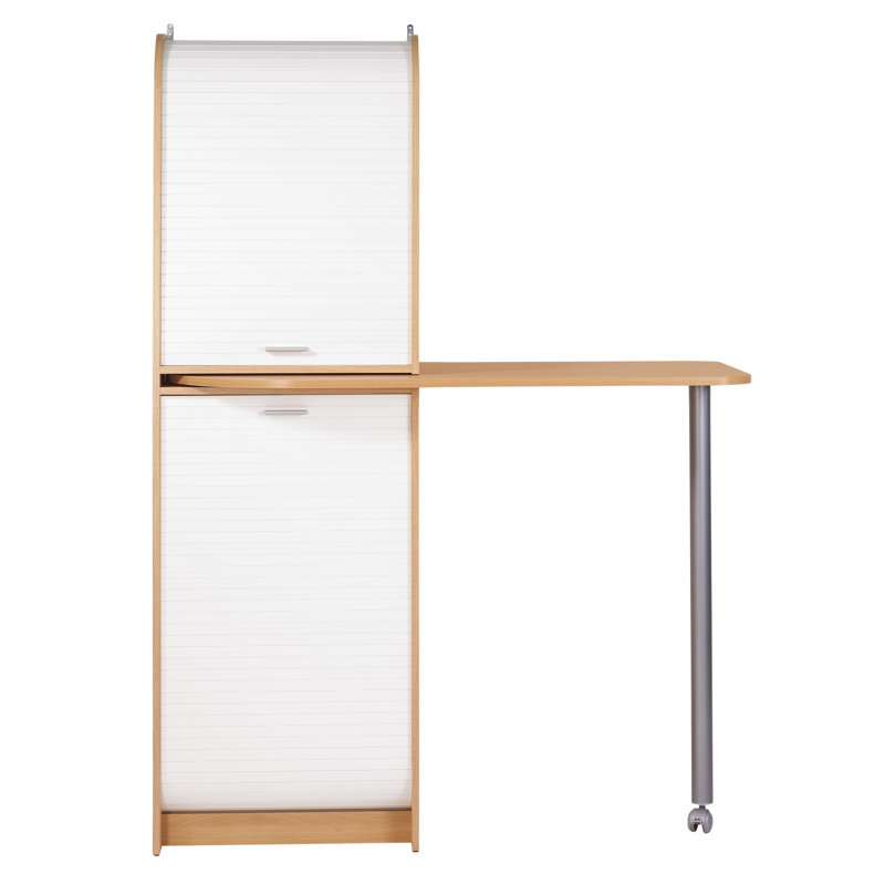 Crispin 180.7cm Kitchen Pantry, Beech/White